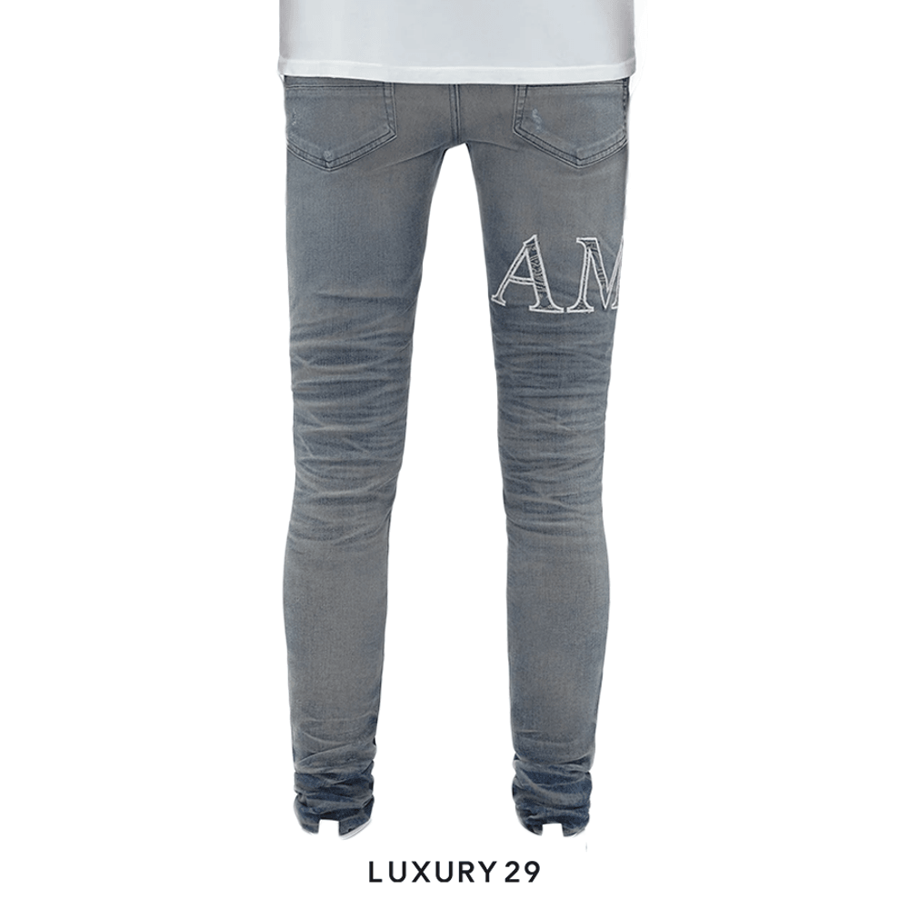 Amiri CORE LOGO BANDANA JACQUARD JEAN Vintage Indigo(M, Blue)