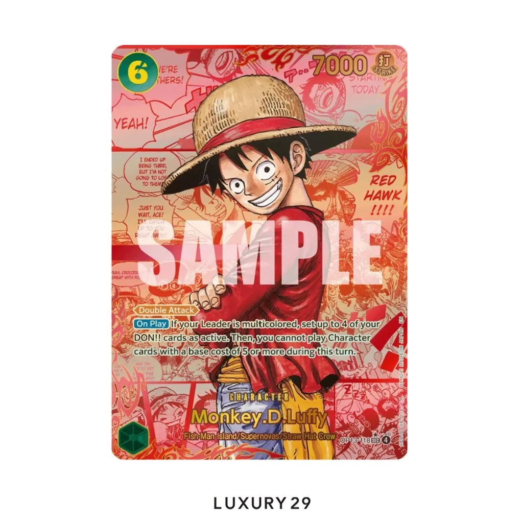One Piece Monkey.D.Luffy (118) (3rd Anniversary) Carrying On His Will SEC RED MANGA (ENG) OP13-118 (PSA10)(Small, Multicolour)