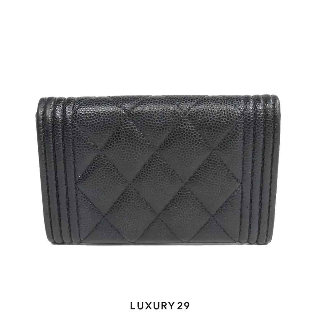 Chanel Boy CC card-holder Gold Tone(Small, Black)