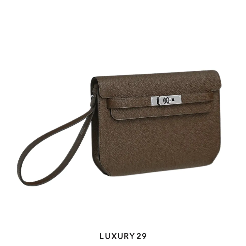 Hermes Kelly depeches 25 pouch Ecorce(Small, Brown)