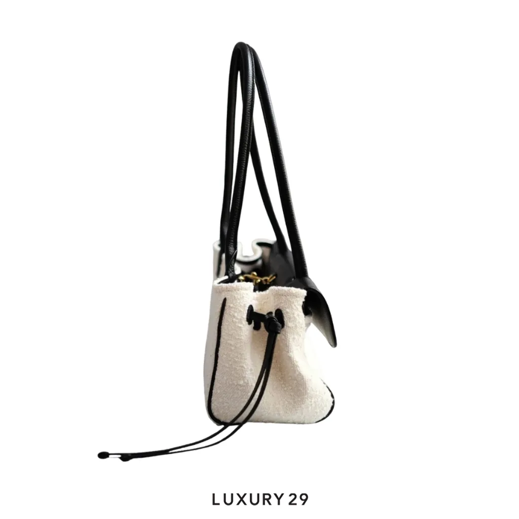 Chanel Small Shopping tote Bag Matthieu Blazy Black/Ecru Tweed Leather(Small, White)