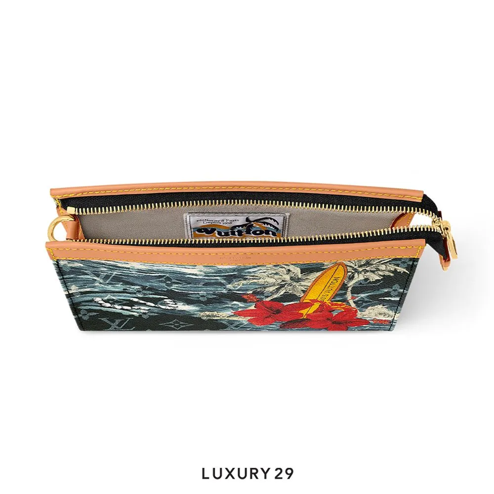 Louis Vuitton LV Gaston Wearable Wallet Monogram Surfin' coated canvas Navy Blue(Small, Blue)
