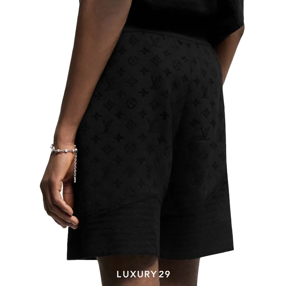 Louis Vuitton LV Graphic Jacquard Knitted Shorts Black(2XL, Black)