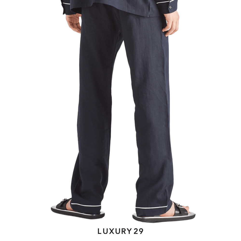 Prada Linen Pants Navy(XL, Blue)