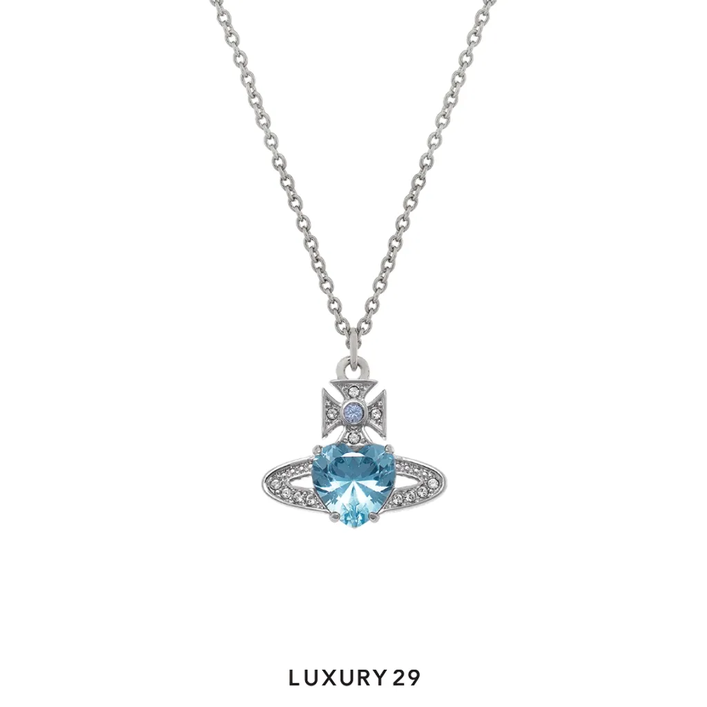 Vivienne westwood Ariella Pendant Necklace Platinum/sapphire(Free Size, Blue)