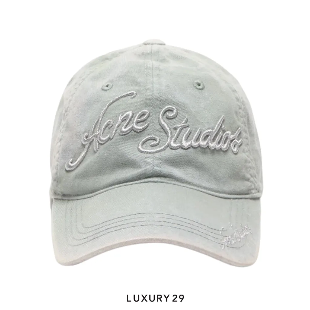 Acne Studios Embroidered logo cap Grey(Free Size, Grey)