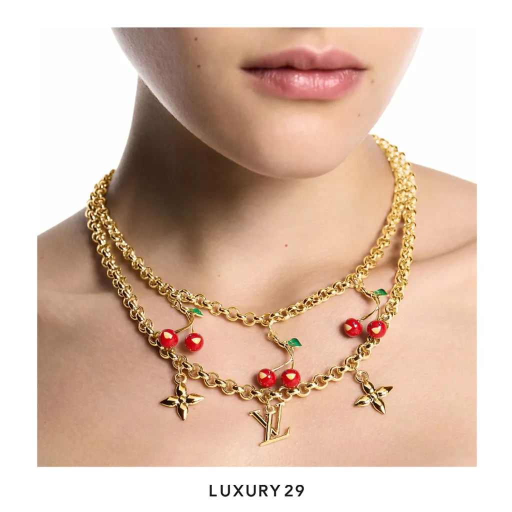 Louis Vuitton LV x TM Cerise Necklace Gold(Free Size, Gold)