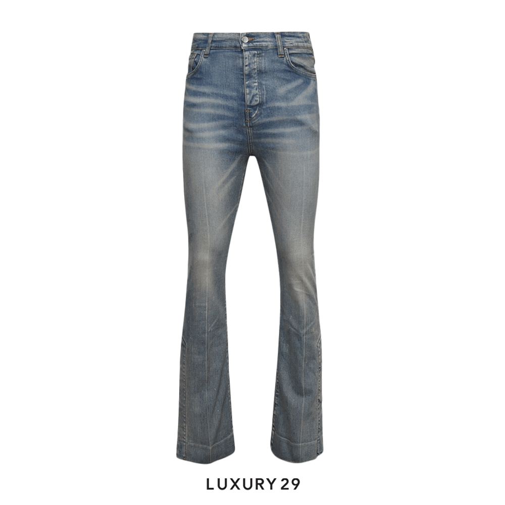 Amiri Paint Splatter Flare Jean 'Clay Indigo'(L, Blue)