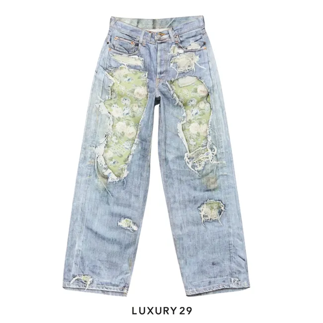 Acne Studios Low waist, baggy leg Trompe-l’oeil jeans - 1981