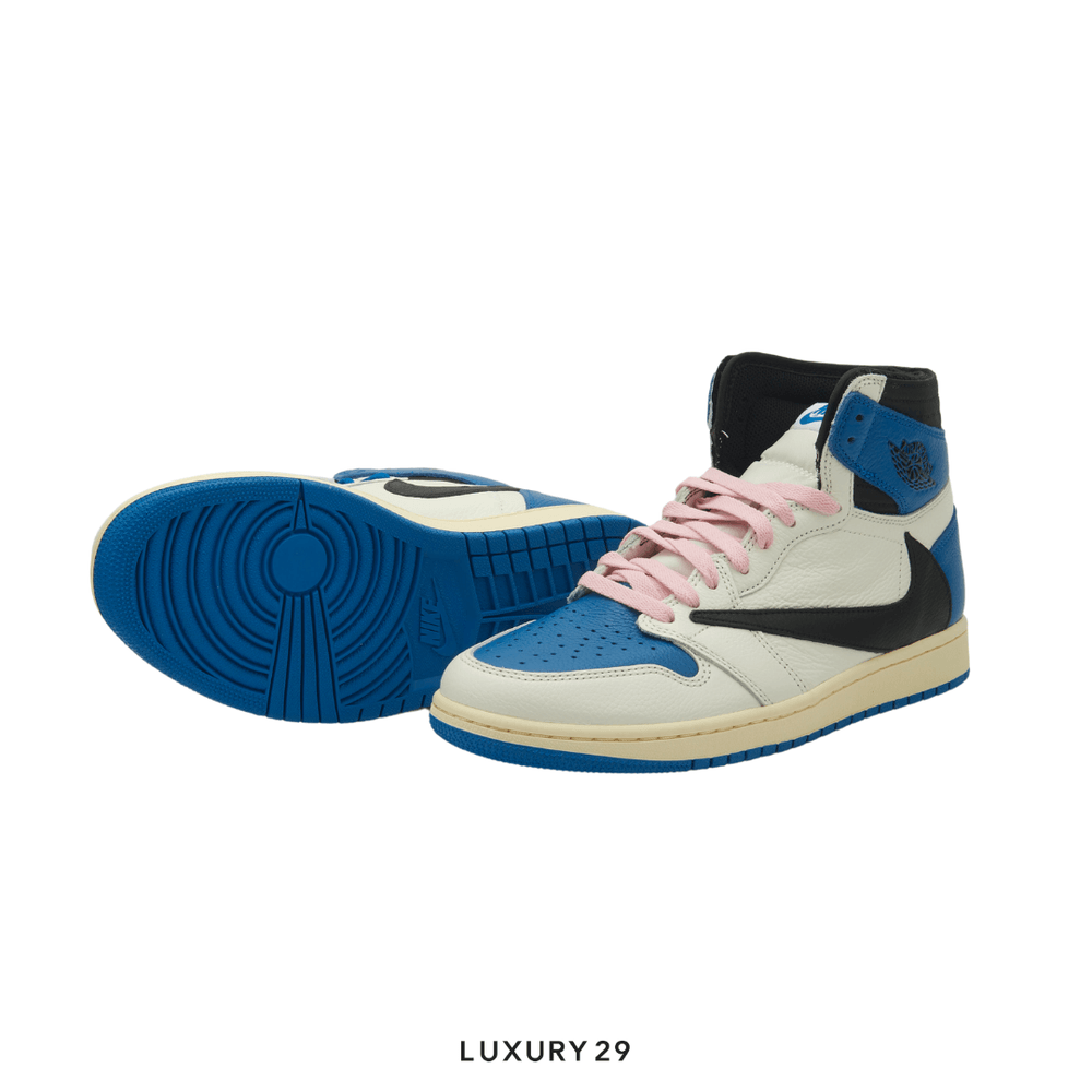 Nike Jordan 1 Retro High OG SP Fragment x Travis Scott(42.5, Blue)