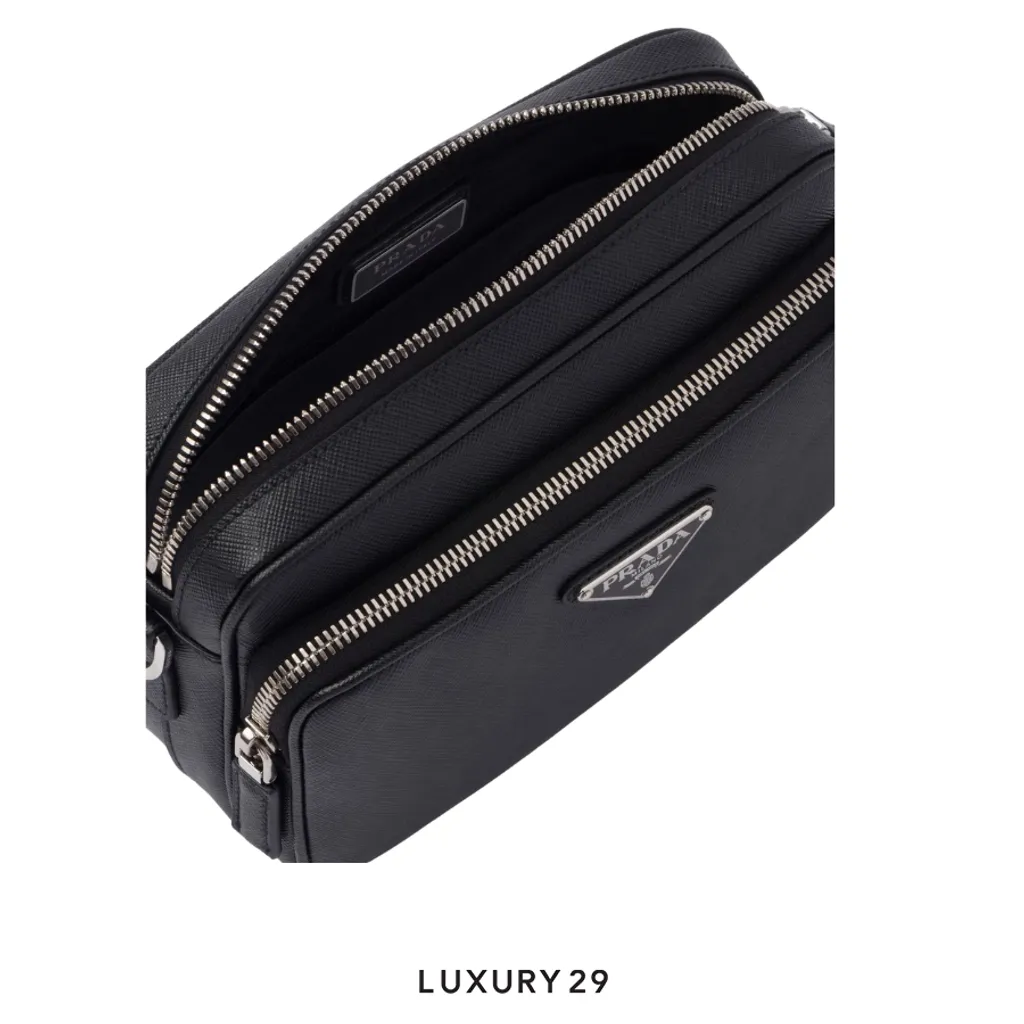 Prada Saffiano leather shoulder bag Black(Small, Black)