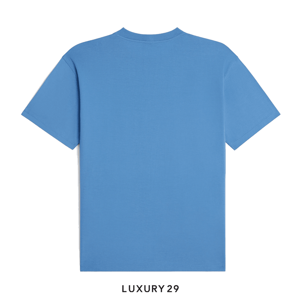 CELINE LOOSE T-SHIRT IN COTTON JERSEY DIRTY BLUE/ BLACK(S, Blue)