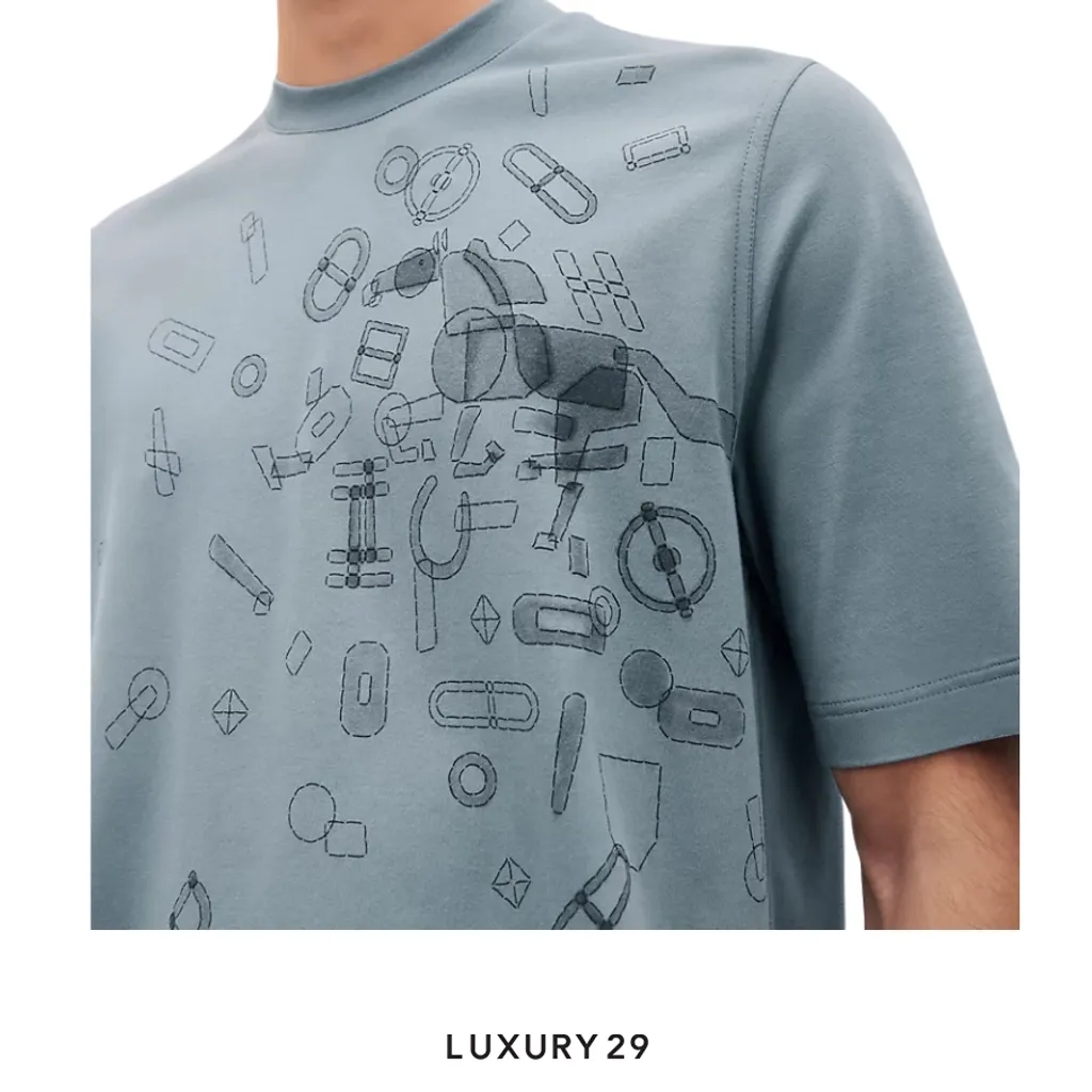 【カジュアルでお洒落♪】HERMES Equestrian Fragments Tシャツ HERMES 