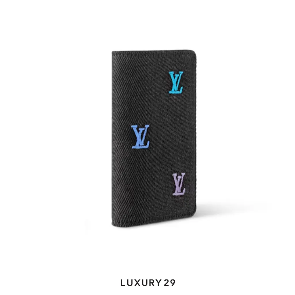 Louis Vuitton LV Pocket Organizer LV Blason Denim Gradient Blue(Small, Black)