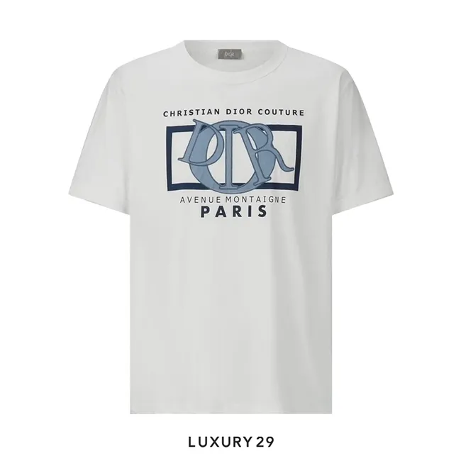 Dior Big O patch letter Logo print T-shirt short sleeve blanc