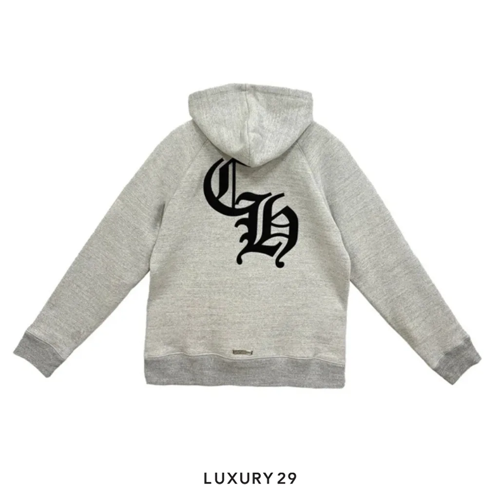 Chrome Hearts Back CH Logo Cross Hoodie Brigh Grey(L, Grey)