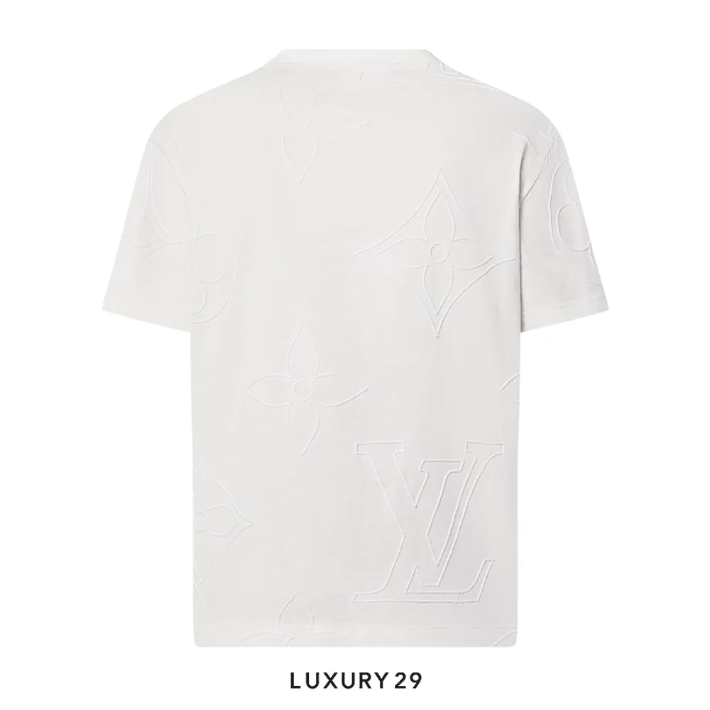 Louis Vuitton LV Monogram Embroidered Cotton T-Shirt White