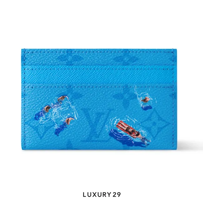 Louis Vuitton LV Double Card Holder Exclusive Online Pre-launch Lagoon Blue