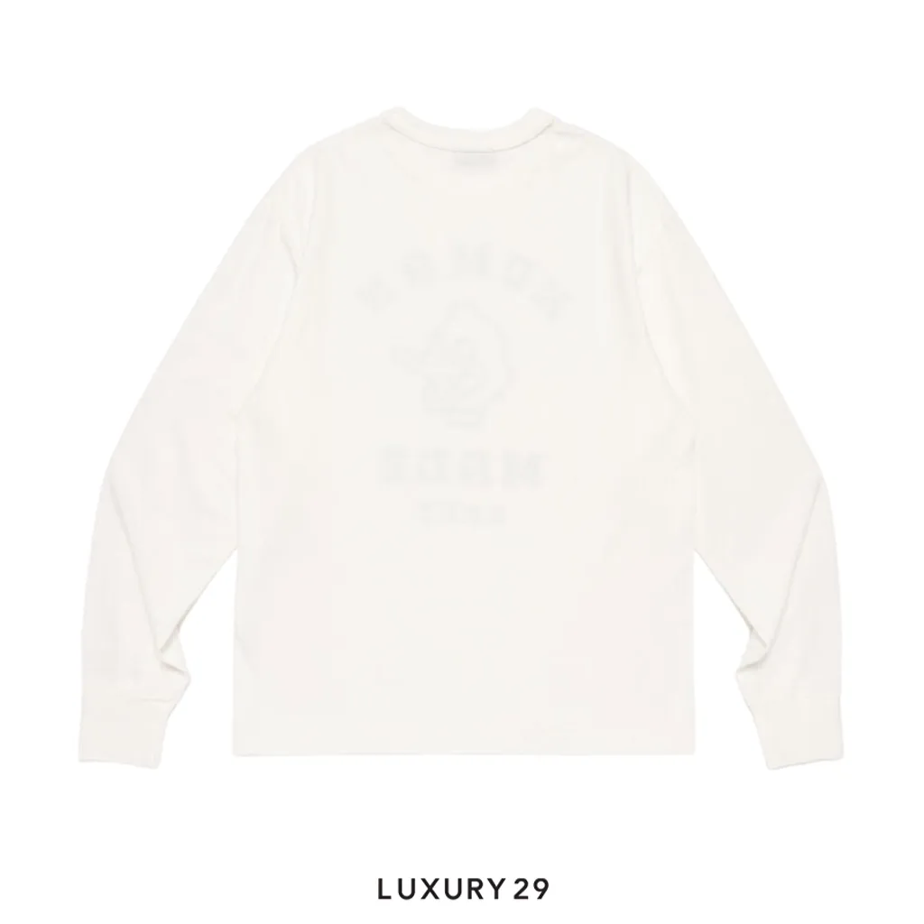 Human Made Duck Head Long-sleeve cotton T-shirt White(XL, White)