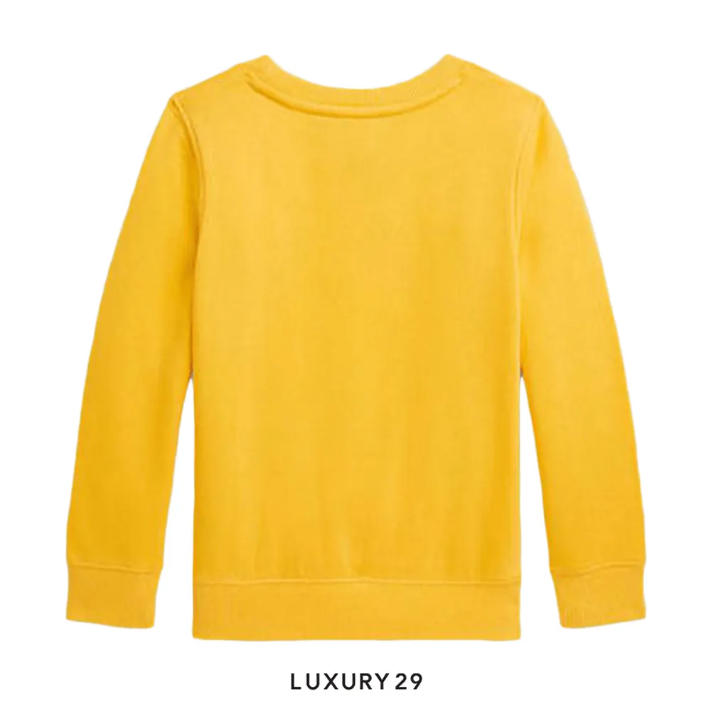 Kid RALPH LAUREN POLO BEAR FLEECE PULLOVER YELLOW(6A, Yellow)