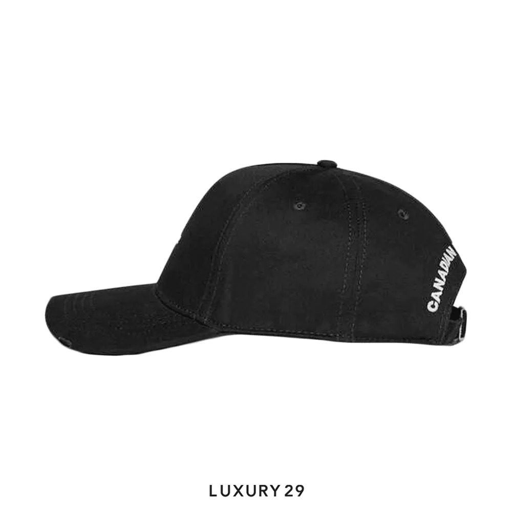 DSQUARED2 MINI LOGO BASEBALL CAP BLACK/WHITE(Free Size, Black)