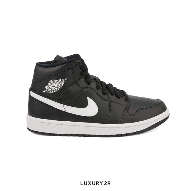 Nike Jordan 1 Mid Black White  (Women's) (W)