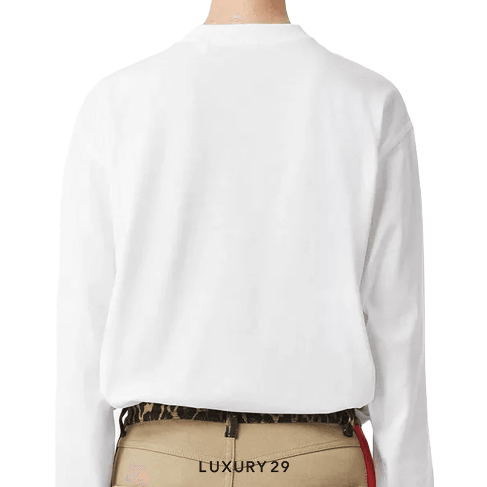 Burberry Atherton TB logo Long sleeve t-shirt White(L, White)