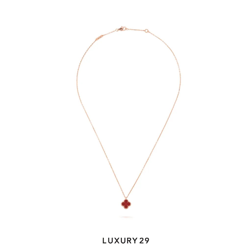 Van Cleef & Arpels Sweet Alhambra pendant 18K rose gold, Carnelian(Free Size, Red)