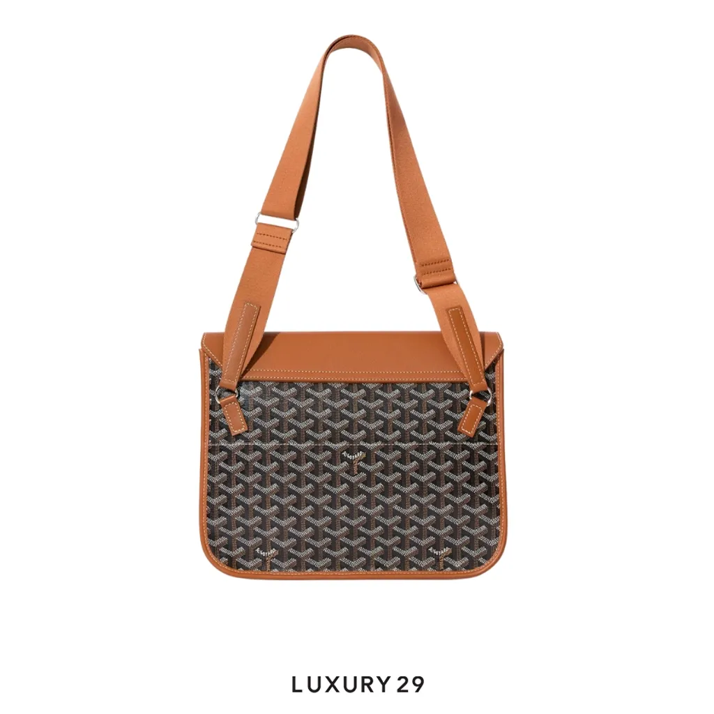 Goyard Coursier Messenger Bag Black Tan(Small, Brown)