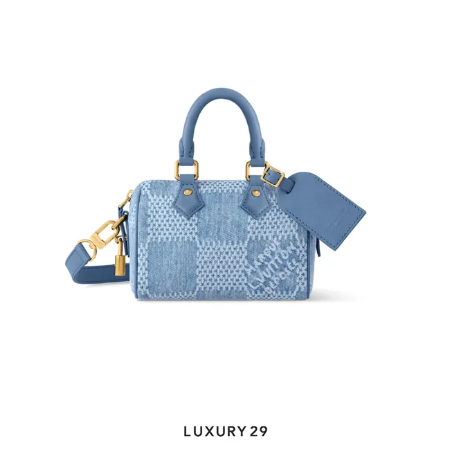 Louis Vuitton LV Speedy 18 Bandouliere Denim Blue