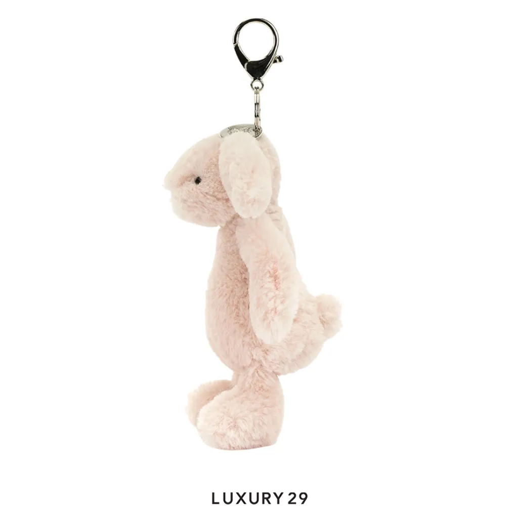 JellyCat Bashful Blush Bunny Bag Charm Pink(Small, Pink)