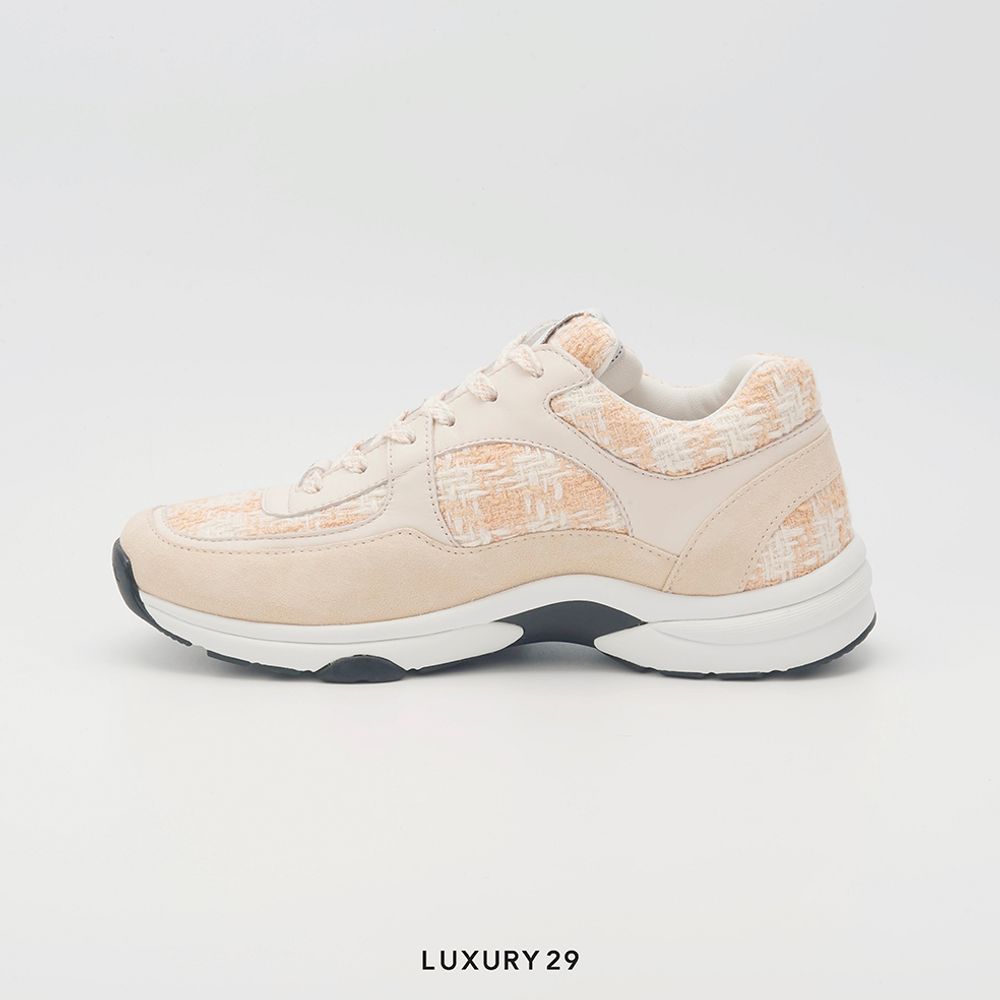 Chanel Trainers Coton Tweed, Suede Calfskin & Calfskin Orange & Ecru(41, Orange)