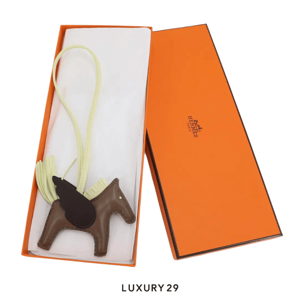 Hermes Rodeo Pegase PM charm Etoupe / Jaune Milton / Rouge Sellier(Small, Brown)