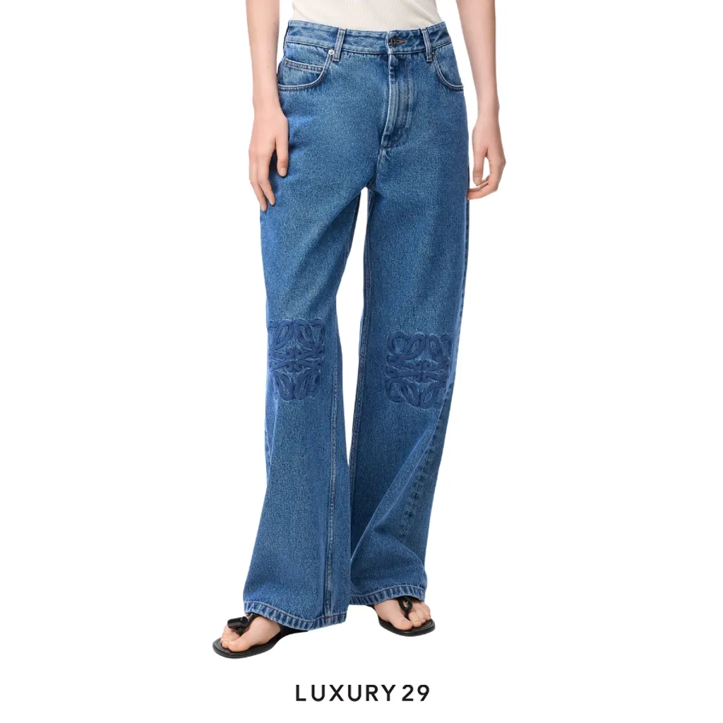LOEWE Anagram baggy azul jeans(34, Blue)