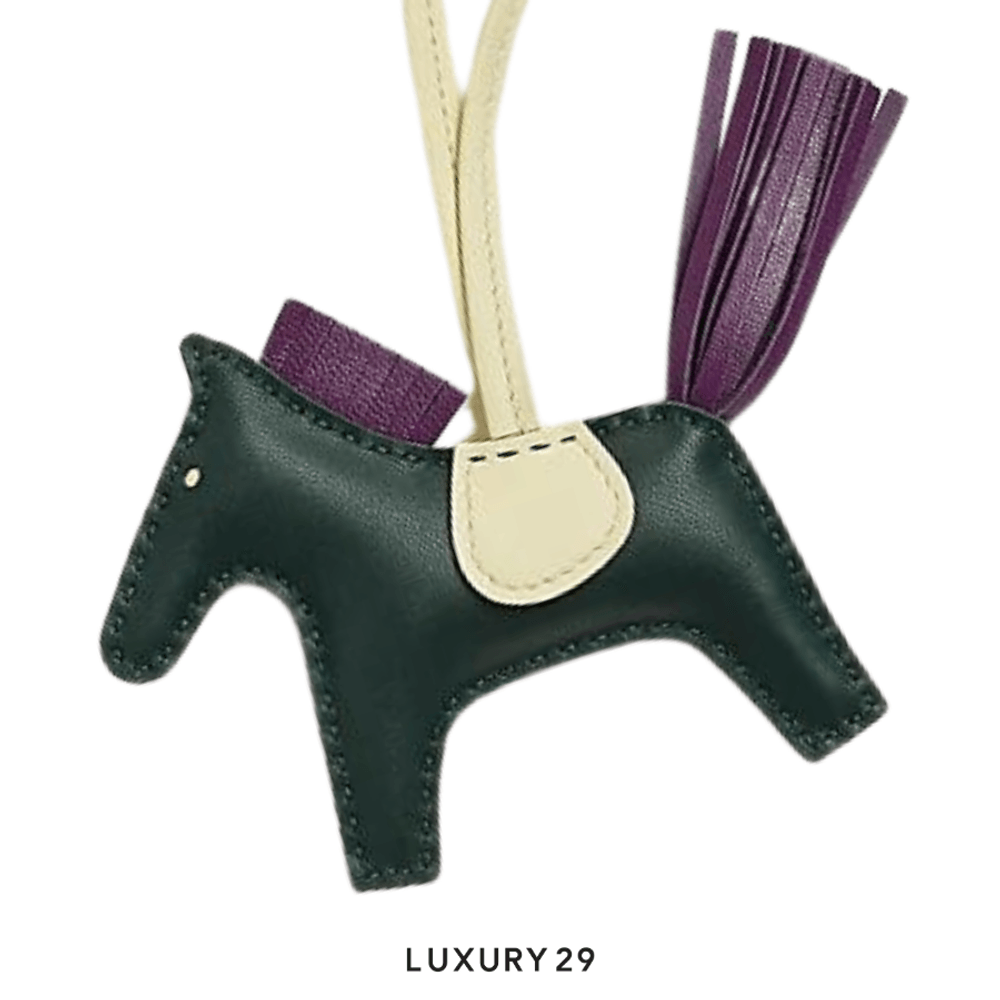 Hermes Rodeo PM charm Vert Cypres / Violet / Jaune Milton(Small, Green)