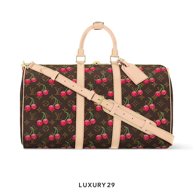 Louis Vuitton LV x TM - Keepall Bandouliere 45 Bag Monogram Cherry Canvas Brown