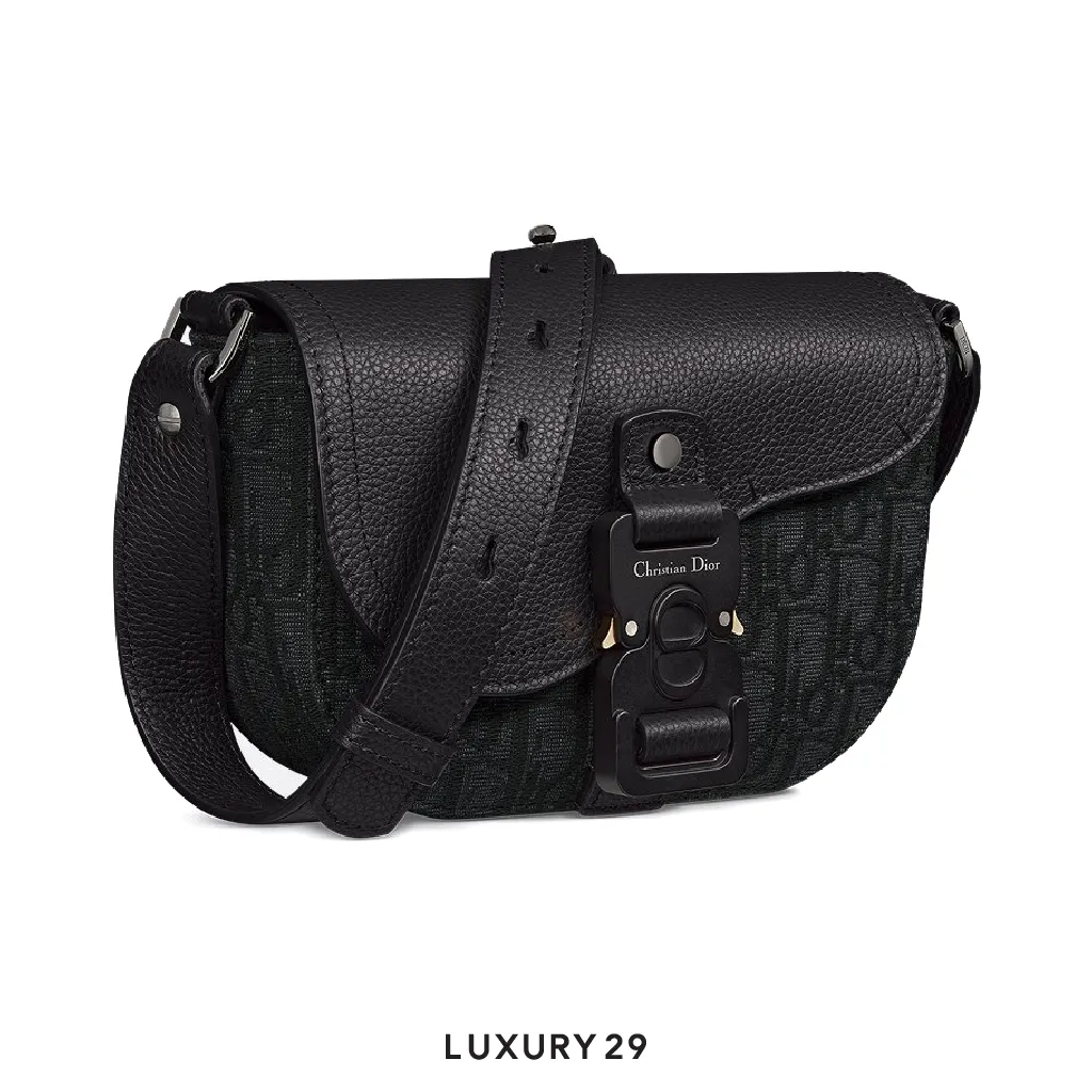 Dior Mini Saddle Messenger Bag with Flap Black(Mini, Black)