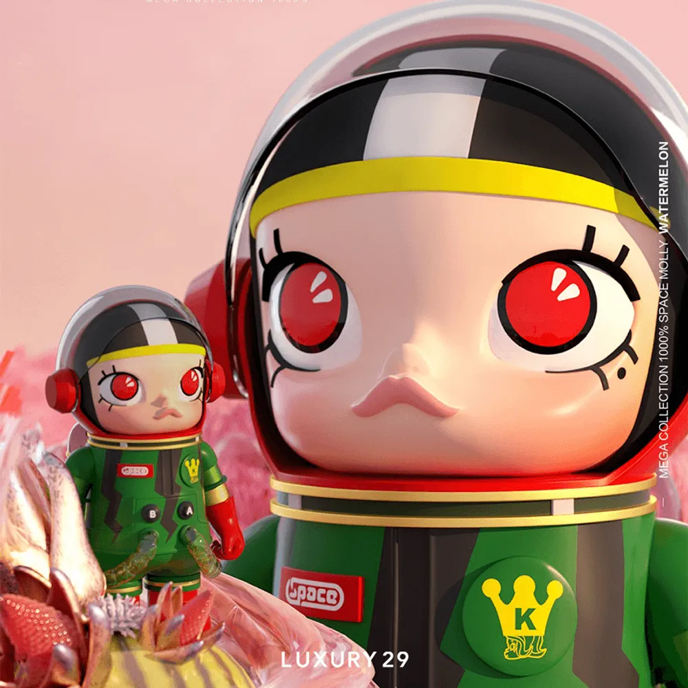 POP MART MEGA COLLECTION 1000% SPACE MOLLY Watermelon(Maxi, Green)