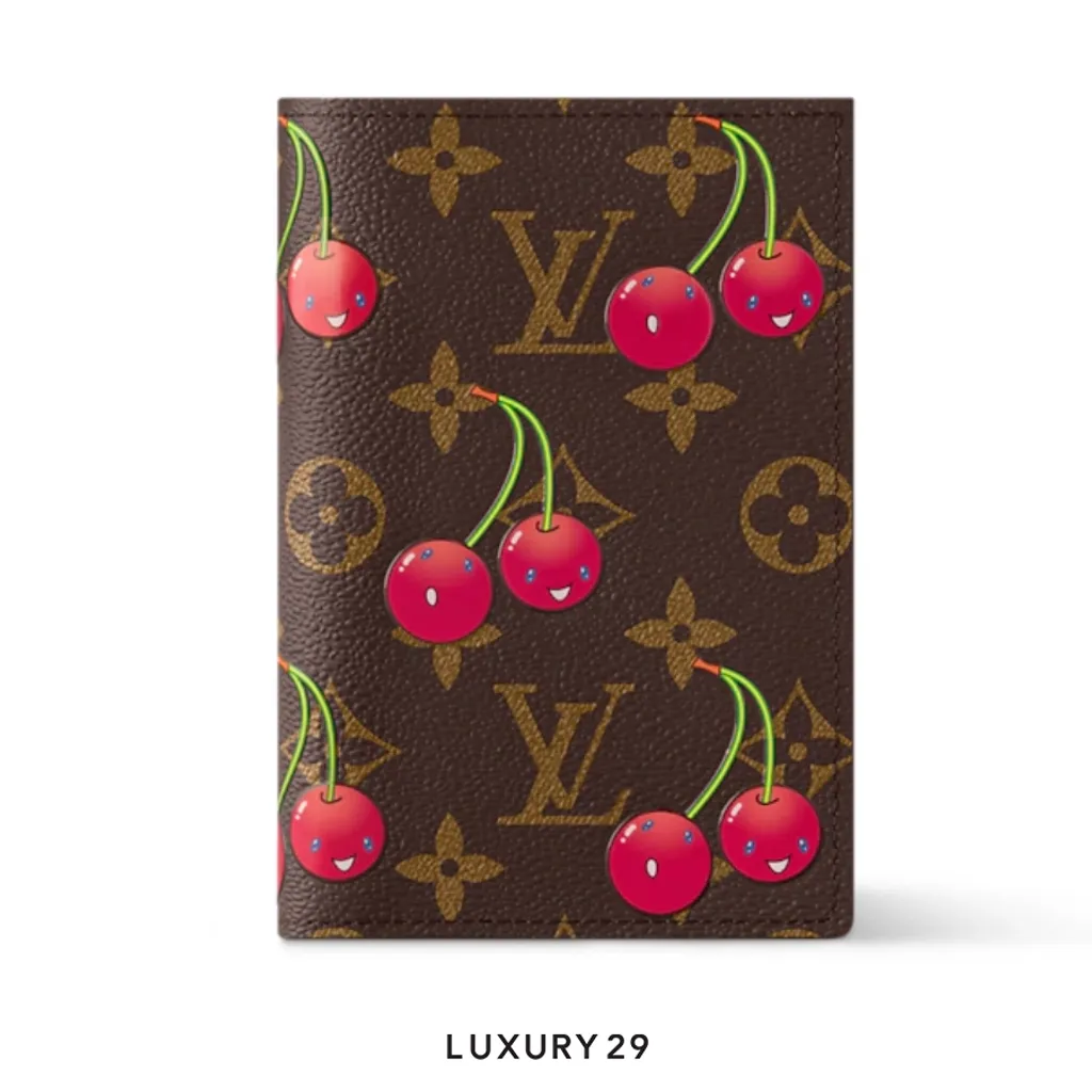 Louis Vuitton LV x TM - Passport Cover Monogram Cherry Canvas Brown(Small, Brown)