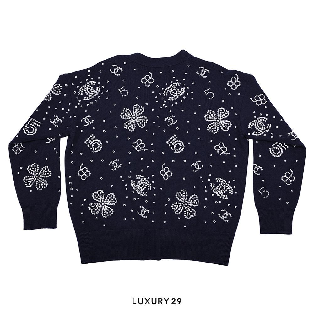 Chanel CARDIGAN 40 NAVY(L, Blue)