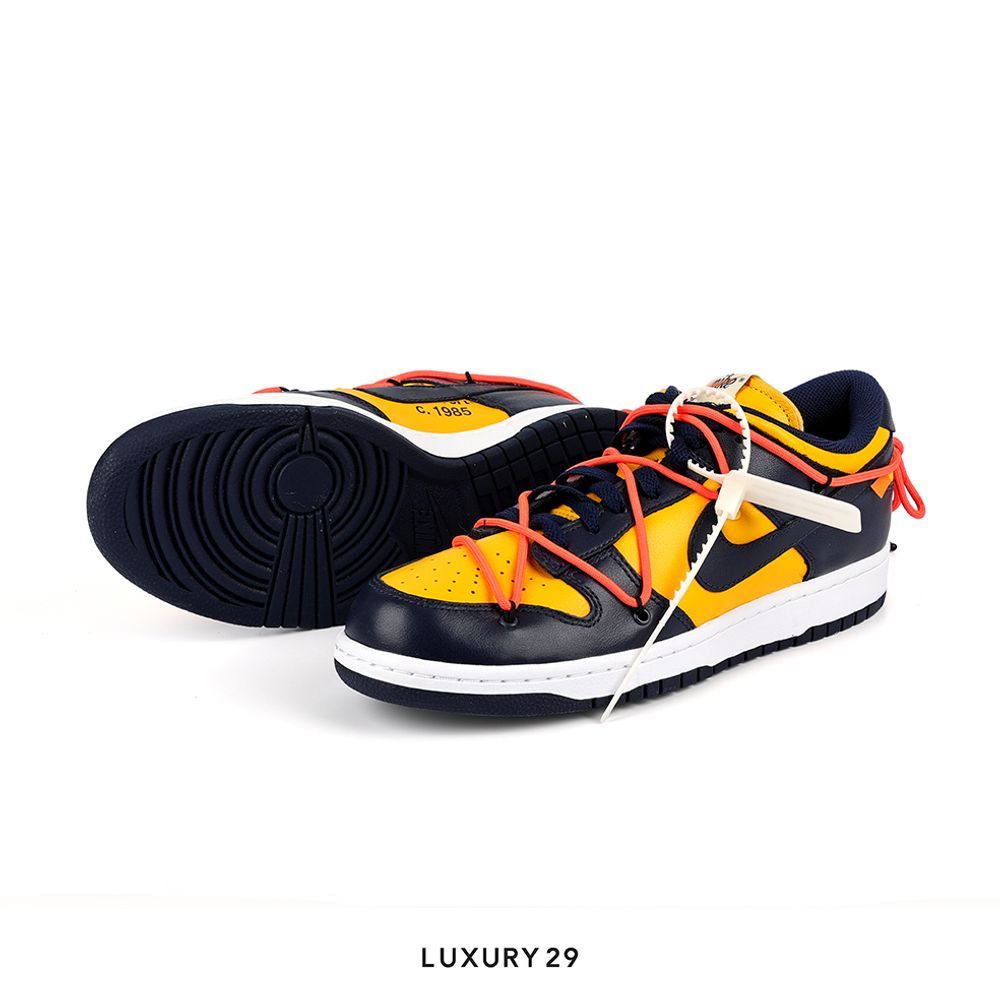 Nike Dunk Low Off-White University Gold(M)(43, Gold)