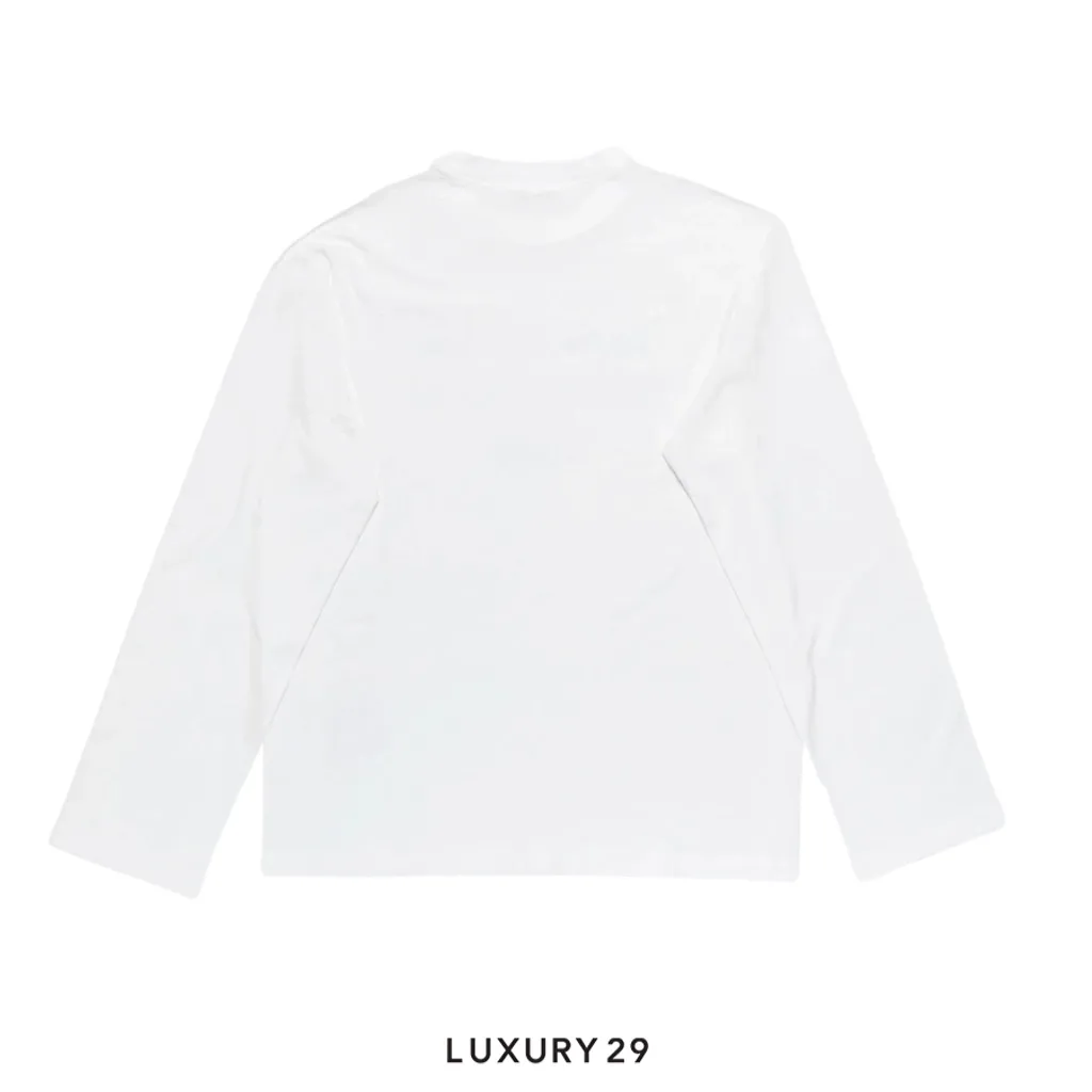 Acne Studios 1996 logo Long-sleeve crewneck t-shirt Off white(XL/L, White)