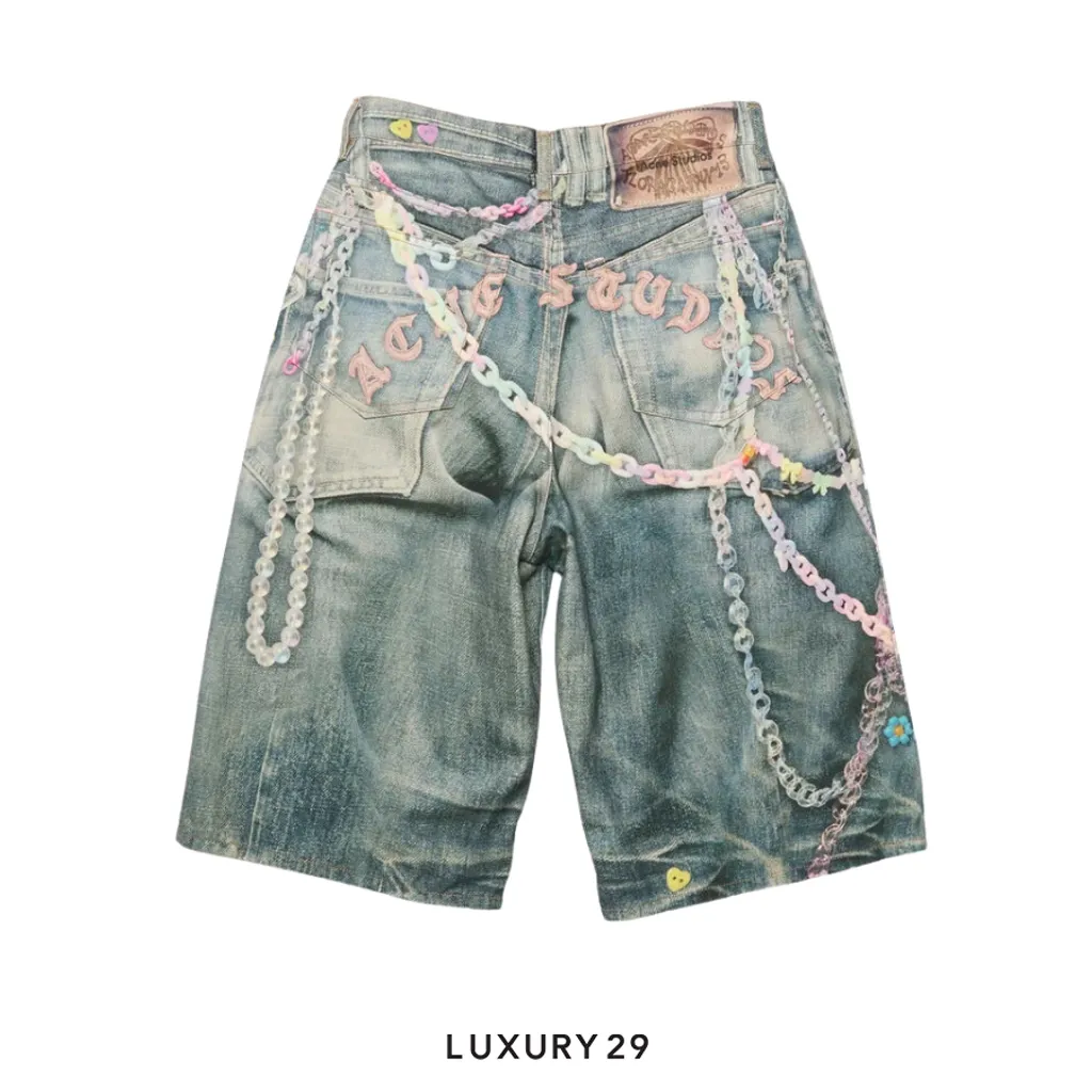 Acne Studios Denim shorts - loose fit Mid Blue(46, Blue)