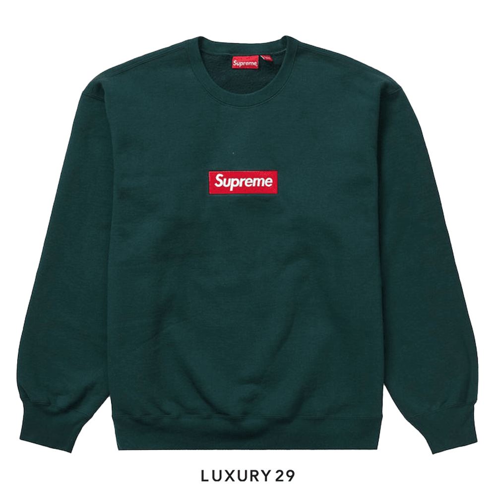 Supreme Box Logo Crewneck (FW22) Dark Pine(S, Green)