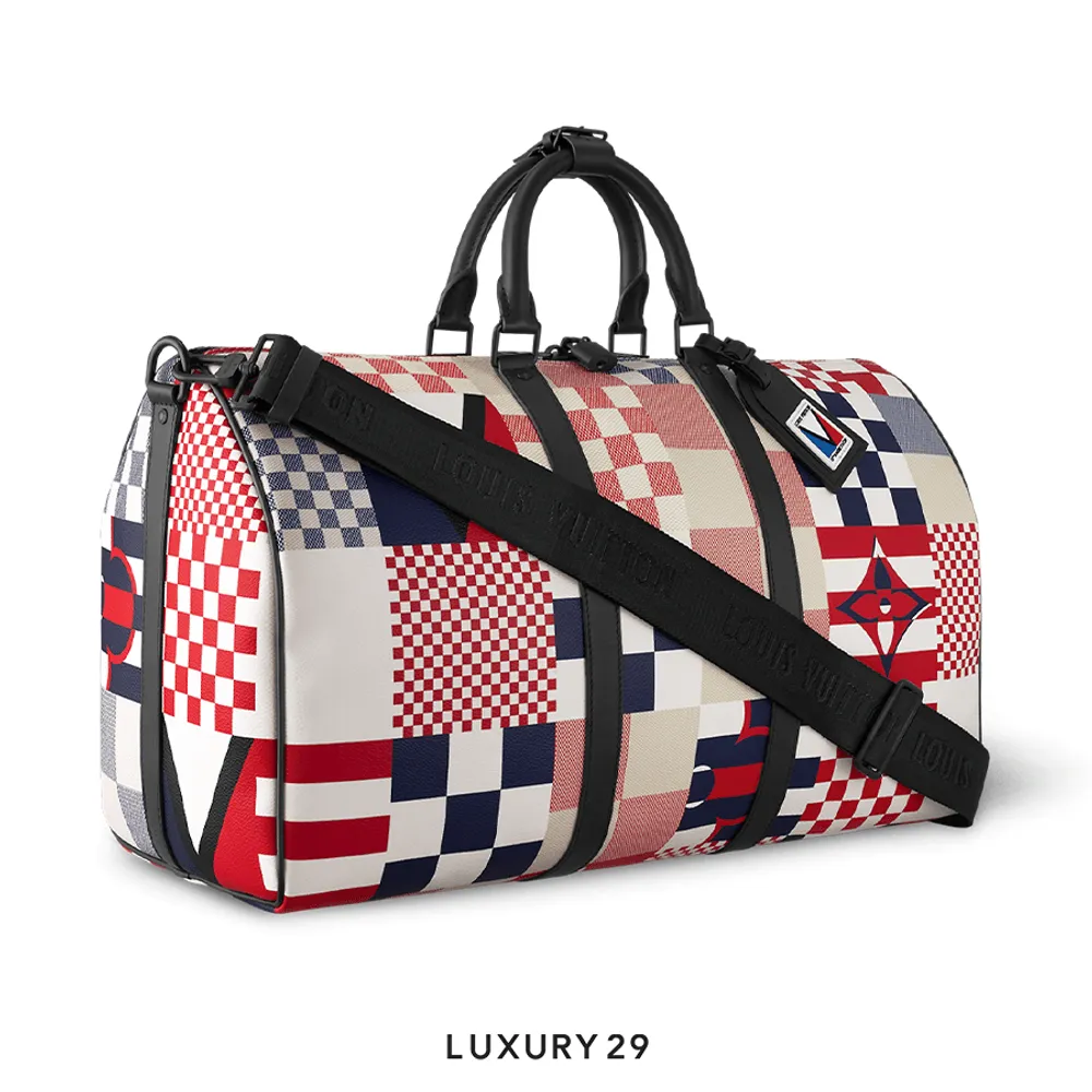 Louis Vuitton LV Keepall Bandouliere 50 Red/Blue(Medium, Multicolour)