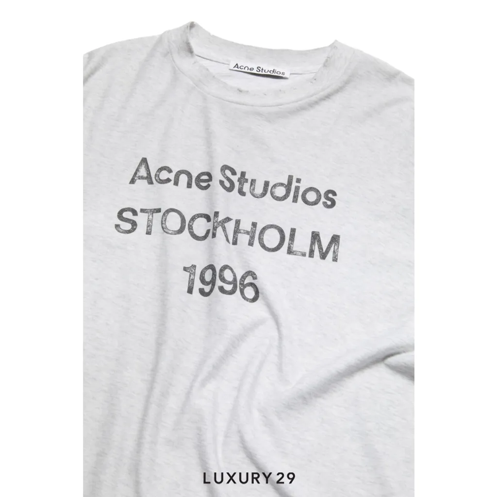 Acne Studios Sprayed logo t-shirt Pale Grey Melange(S/XS, Grey)
