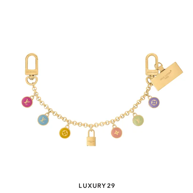 Louis Vuitton LV Confetti chain bag charm Print multicolor Gold Metal