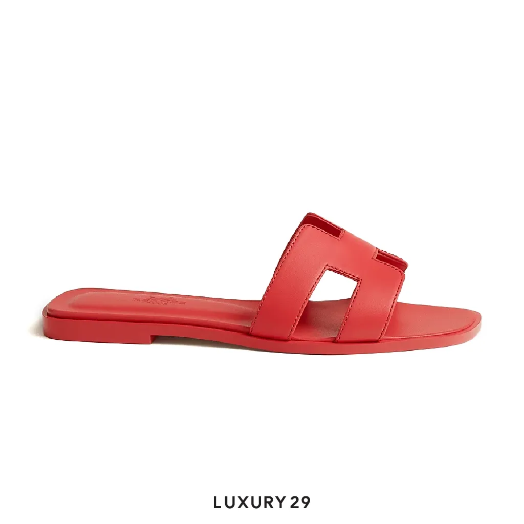 Hermes Oran Sandal Rose vermillon(38, Red)