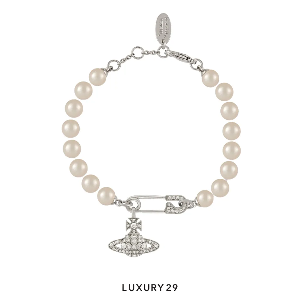 Vivienne Westwood Lucrece Pearl Bracelet SS26 SI U Silver(Free Size, Neutrals)