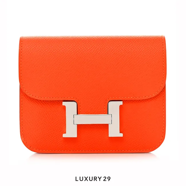 Hermes Evercolor Constance Slim Wallet Blush